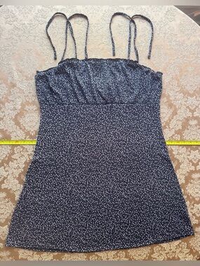 Divided Floral Spaghetti-Strap Mini Dress Black and Pink